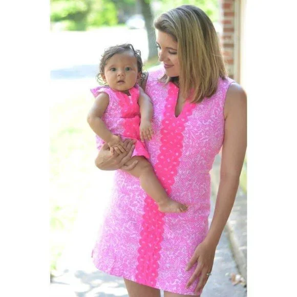 Lilly Pulitzer For Target Textured Shift Dress Pink Girl's Size 6 6X H13611 - Picture 11 of 11